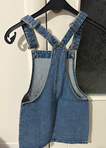 Kadın Mavi Kot Şort Tulum - Görsel 2