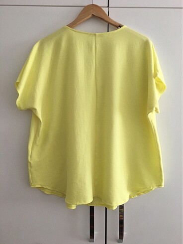 48 Beden sarı Renk Tuvid Bluz