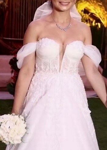 Straplez Modern Klasik Uzun Beyaz A Kesim Gelinlik - Görsel 2