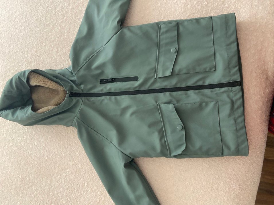 Fermuarlı, uzun kollu, camel hamile ceketi - Görsel 2