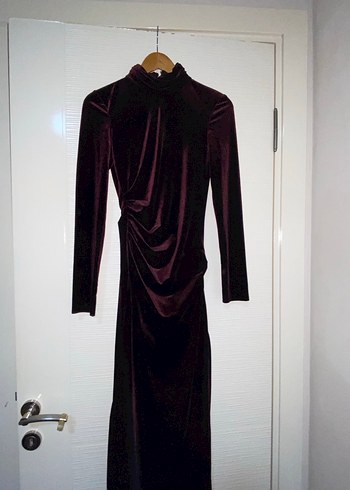 Uzun Mor Kadın Giydirme Elbise - Görsel 3