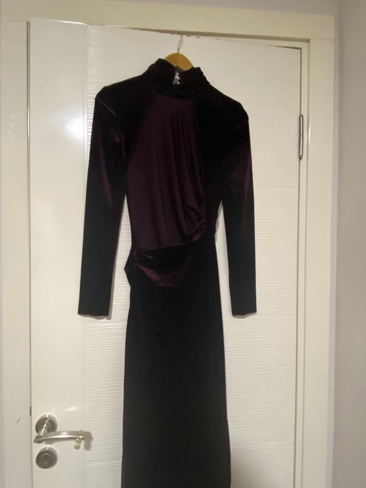 Uzun Mor Kadın Giydirme Elbise - Görsel 2