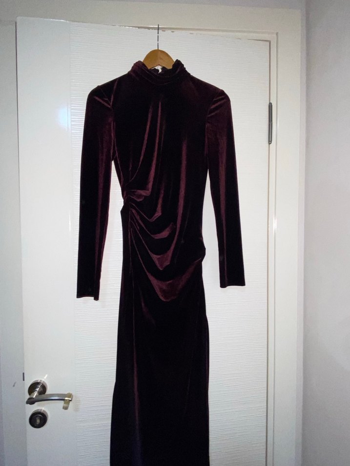 Uzun Mor Kadın Giydirme Elbise - Görsel 3