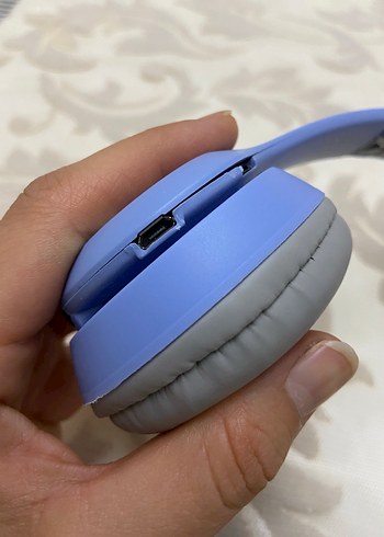 Mavi Kedi Kulaklı Pastel Kulaklık - Görsel 8