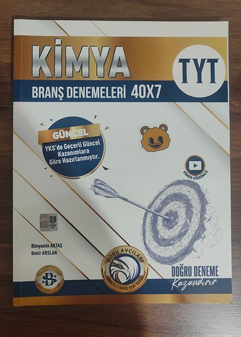 Kimya TYT Branş Denemeleri 40x7 Sınav Kitabı Bilgisarmal