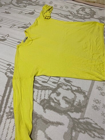 m Beden Zara knit sarı ince kazak