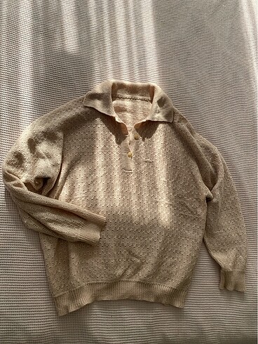 Vintage yakalı oversize kazak