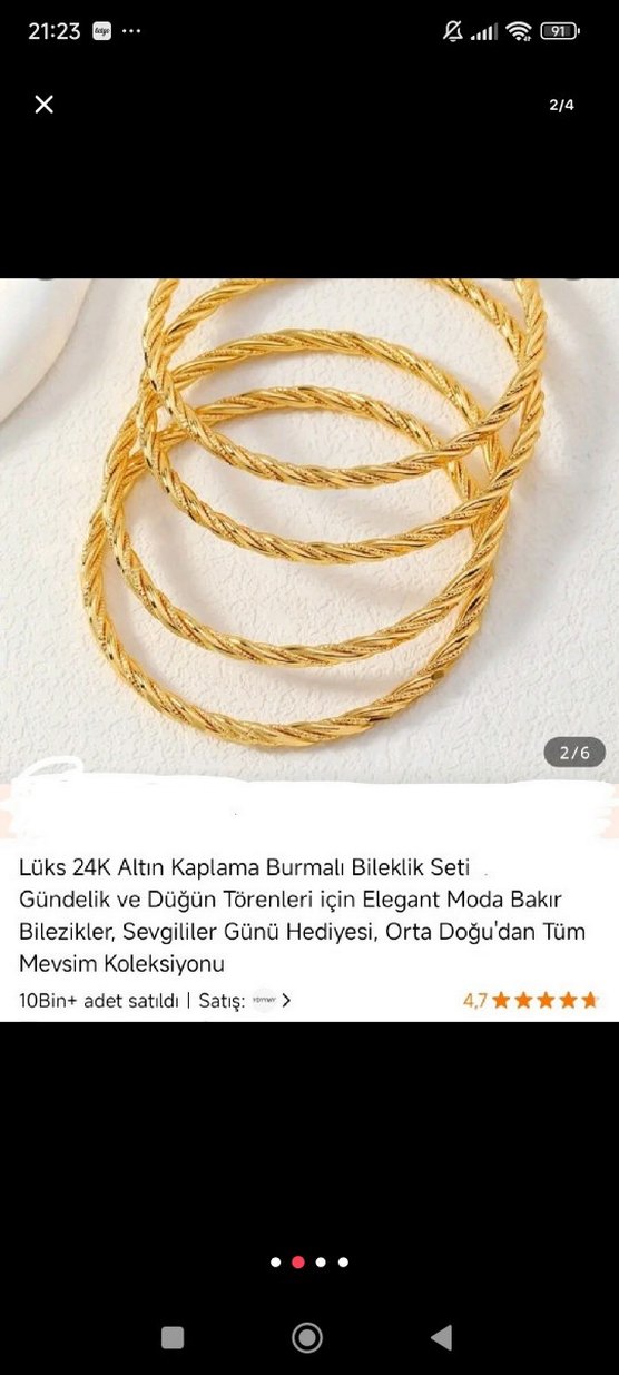 YURTDIŞI  24K ALTIN KAPLAMA BLEKLİK 2 adet - Görsel 2