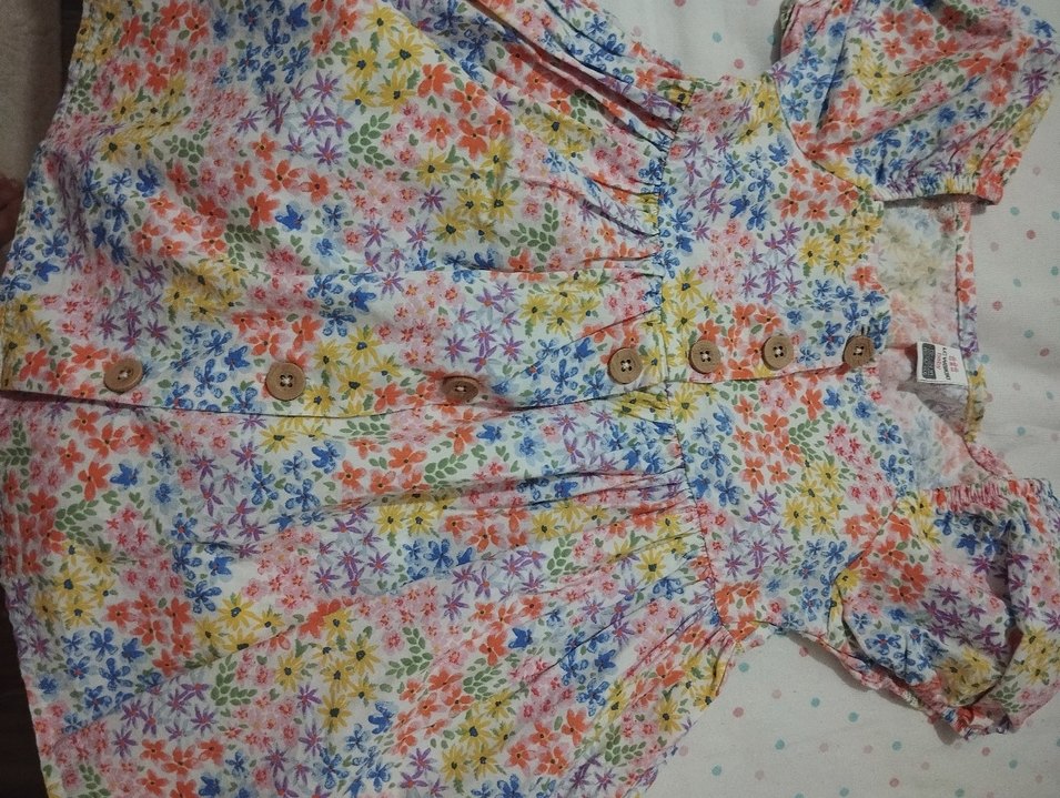 Çiçek Desenli Bohem Düğmeli Elbise - Görsel 2