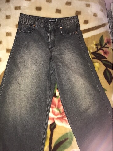 Stradivarius Siyah (eskitmeli) baggy pantolon