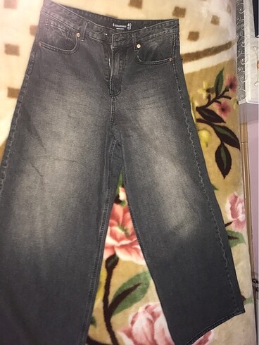 40 Beden Siyah (eskitmeli) baggy pantolon