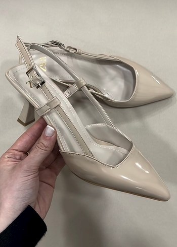 Bej Kadın Stiletto Topuklu Ayakkabı - Görsel 2