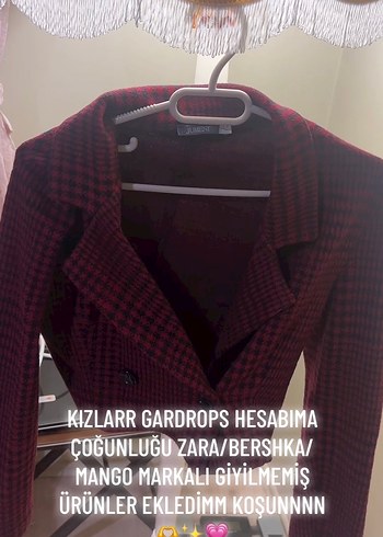 Ekose Desenli Kruvaze Crop Kaban - Görsel 2