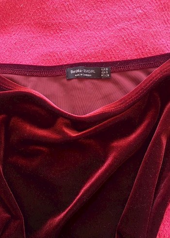 Bershka Bordo Süet Bluz - Görsel 2
