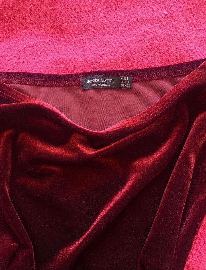 Bershka Bordo Süet Bluz - Görsel 2