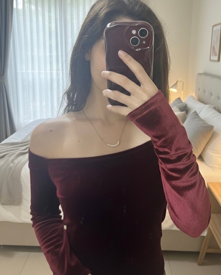 Bershka Bordo Süet Bluz - Görsel 4