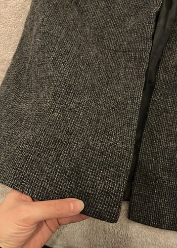 Gri Midi Boy Desenli Kaban - Görsel 2