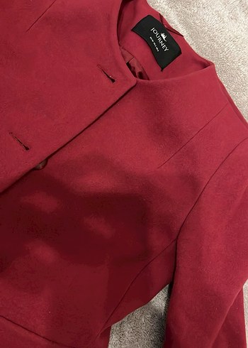 Journey Bordo Kaşe Kaban - Görsel 2