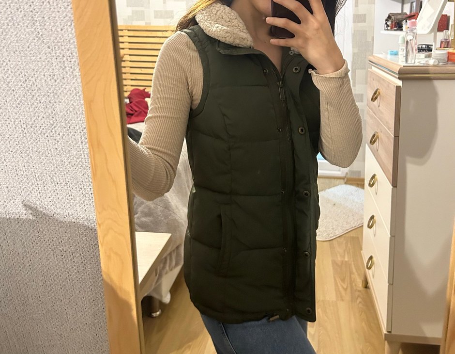 Kürk Detaylı Şişme Yelek - Görsel 2