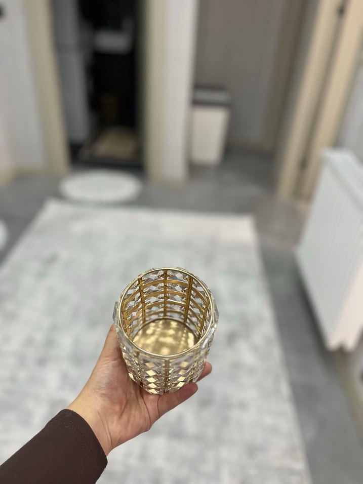 Altın Renkli Kristal fırçalık - Görsel 2