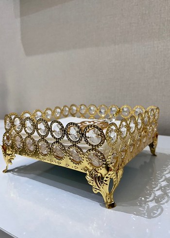 Parlak Altın Renkli Dekoratif Peçetelik - Görsel 3