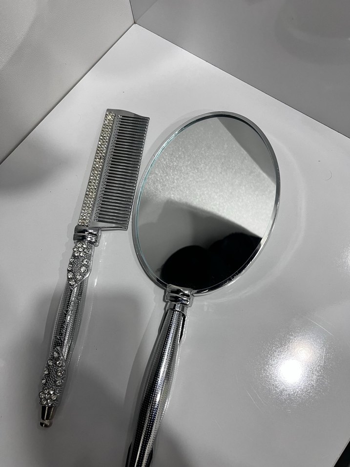 Taş İşlemeli Aynalı Tarak Seti - Görsel 3