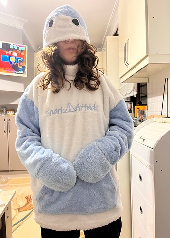 Mavi Pastel Renkli Kız Sweatshirt