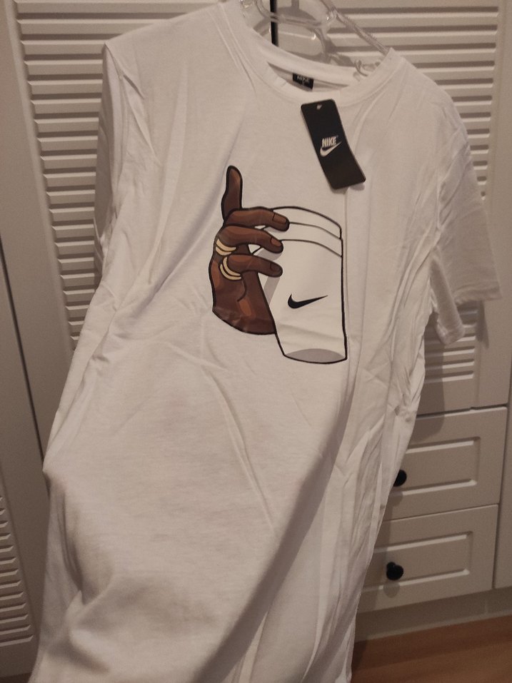 Nike Beyaz Baskılı Erkek Tişört - Görsel 2