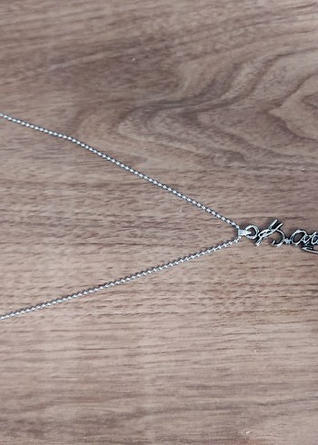 Uzun Zincir Detayl ATATÜRK amblem uçlu unisex Kolye - Görsel 2