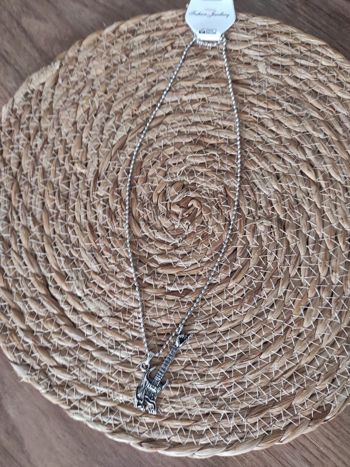 Uzun Zincirli Gitar Figürlü unisex Kolye - Görsel 2