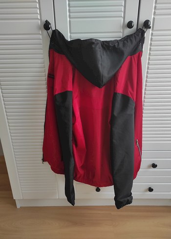 Unisex Kırmızı Fermuarlı Rüzgarlık - Görsel 4