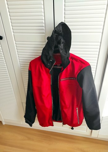 Unisex Kırmızı Fermuarlı Rüzgarlık - Görsel 5