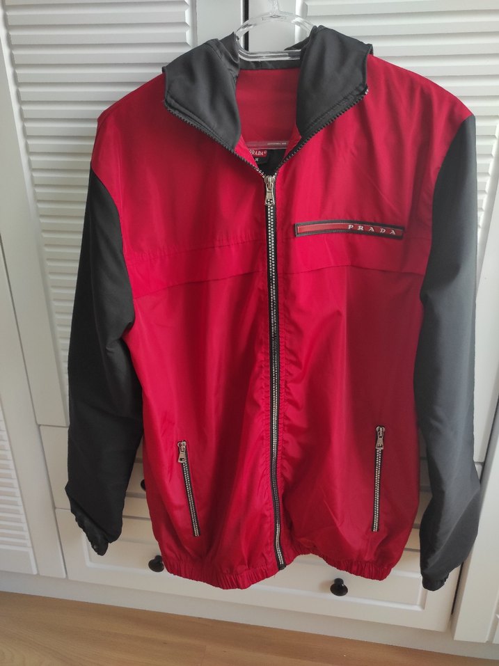 Unisex Kırmızı Fermuarlı Rüzgarlık - Görsel 2