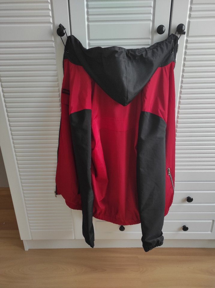 Unisex Kırmızı Fermuarlı Rüzgarlık - Görsel 4