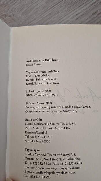 AÇIK YARALAR VE DİKİŞ İZLERİ (İLK BASKI) (KARTON KAPAK VE İMZALI - Görsel 5