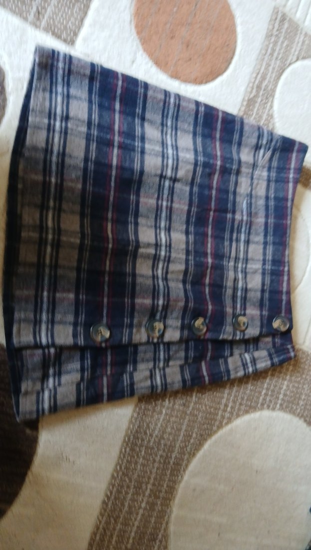 Düğmeli Ekose Midi Kadın Etek - Görsel 2