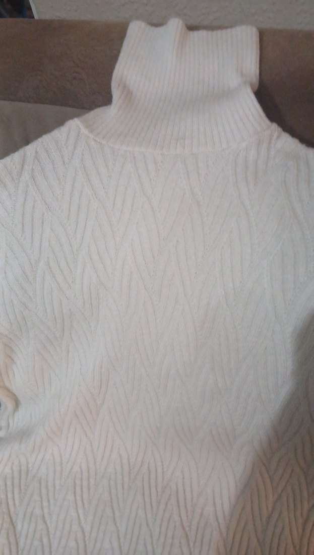 Krem rengi boğazlı bayan boğazlı kazak - Görsel 3