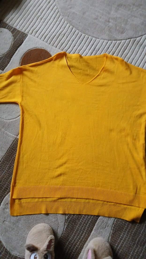 , bayan kısa kollu triko kazak - Görsel 3