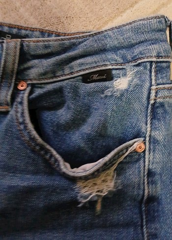 Kadın Mavi Regular Fit Midi Kot Pantolon - Görsel 3