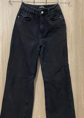 34 Beden Siyah Midi Boy Normal Kesim Kadın Kot Pantolon