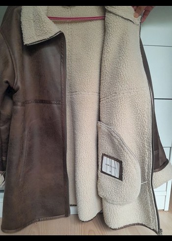 Kahverengi Kürklü Deri Kadın Ceket - Görsel 3