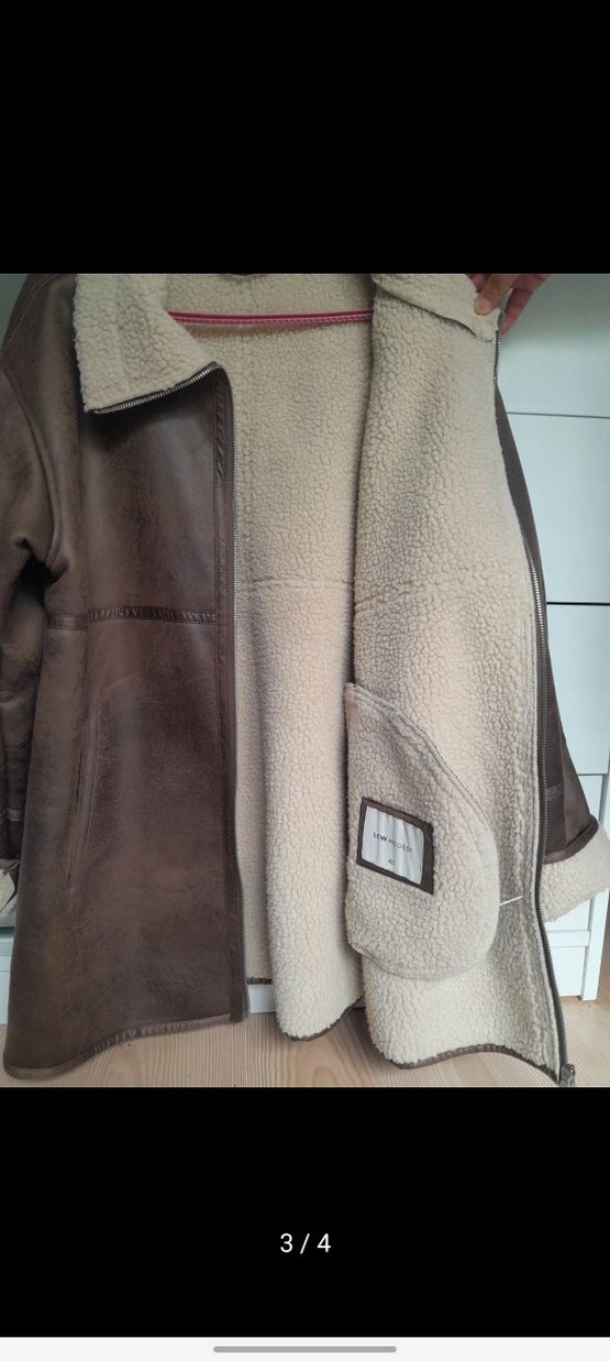 Kahverengi Kürklü Deri Kadın Ceket - Görsel 3