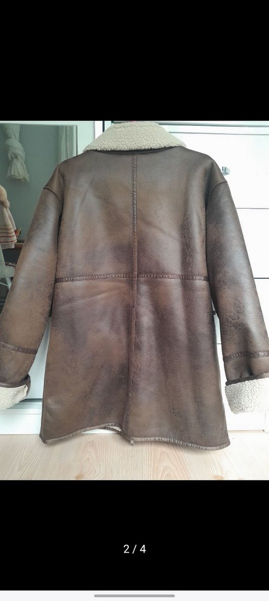 Kahverengi Kürklü Deri Kadın Ceket - Görsel 2