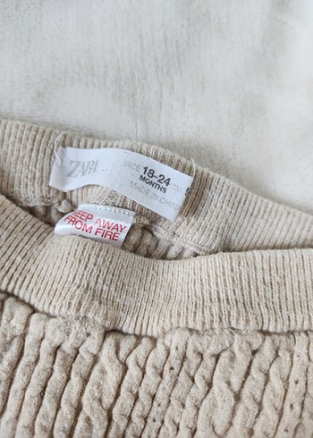 Zara Kız Çocuk Bej Örgü Tayt - Görsel 2