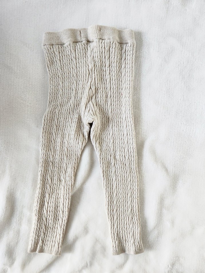 Zara Kız Çocuk Bej Örgü Tayt - Görsel 3