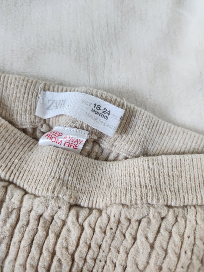 Zara Kız Çocuk Bej Örgü Tayt - Görsel 2