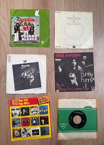 6 adet yabancı 45 lik yüksek kondisyon kapaklı - Görsel 2