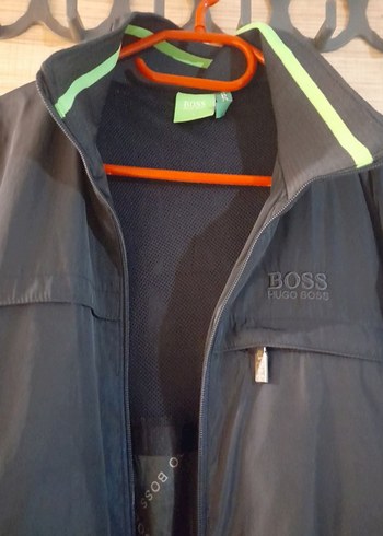 Hugo Boss Erkek Lacivert Fermuarli Yagmurluk