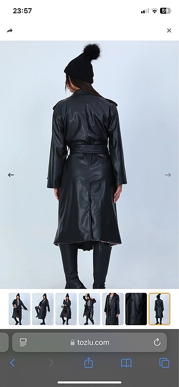s Beden siyah Renk deri trenchcoat