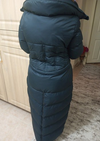 Kadın Uzun Füme Kışlık Fermuarlı Mont - Görsel 3